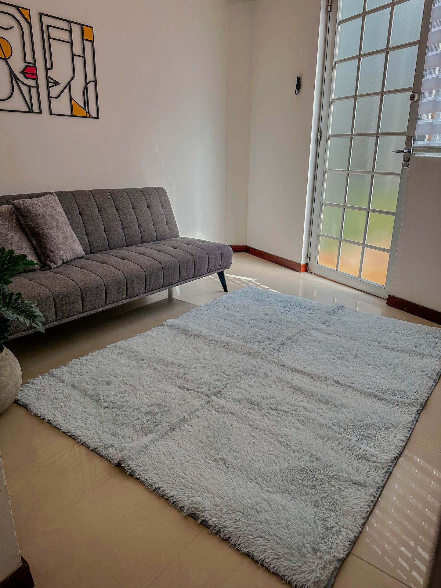 Alfombra de felpa de pelo largo para sala 2.0X1.50, decoración del hogar