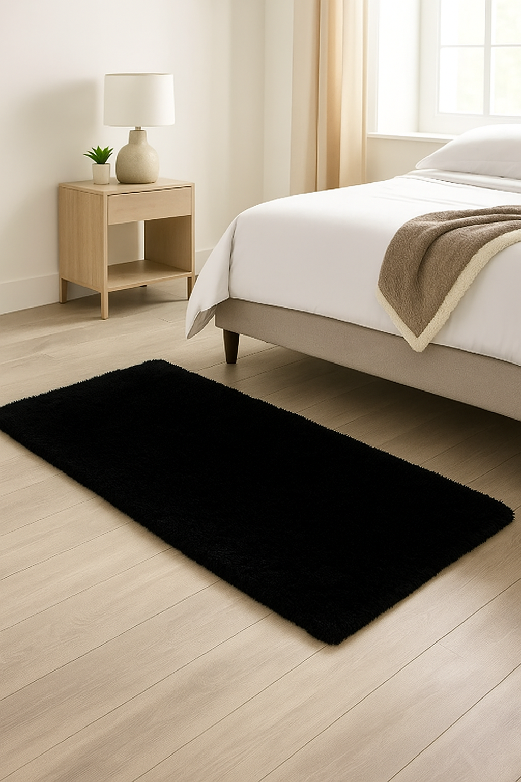 Tapete pie de cama gris 1,50x60cm