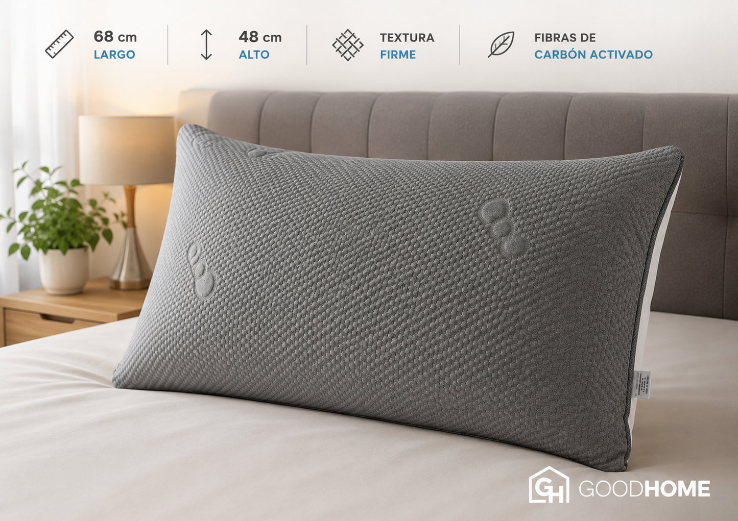 Almohada suave con fibras de carbono activado