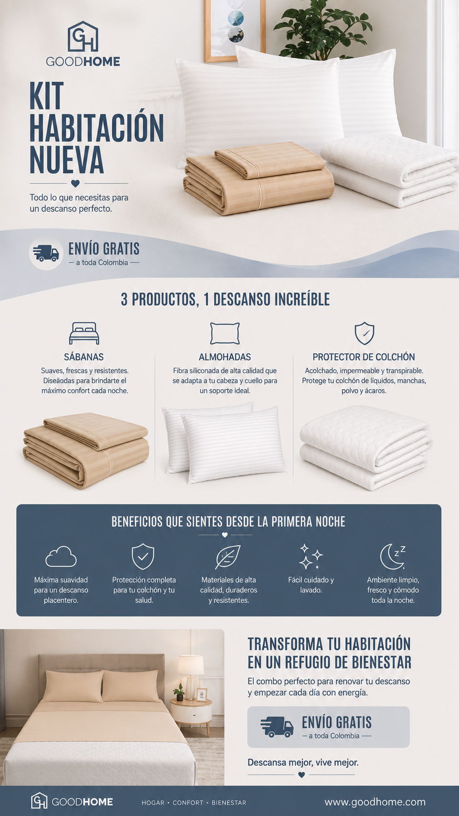 RENUEVA TU DESCANSO Y HABITACIÓN CON NUESTRO KIT