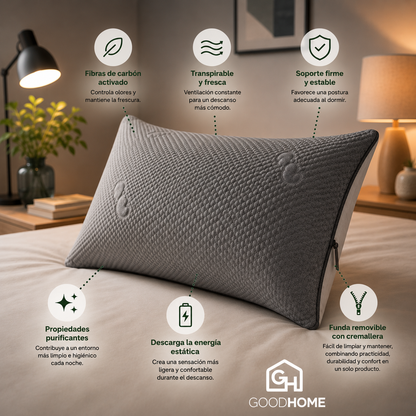 Almohada suave con fibras de carbono activado