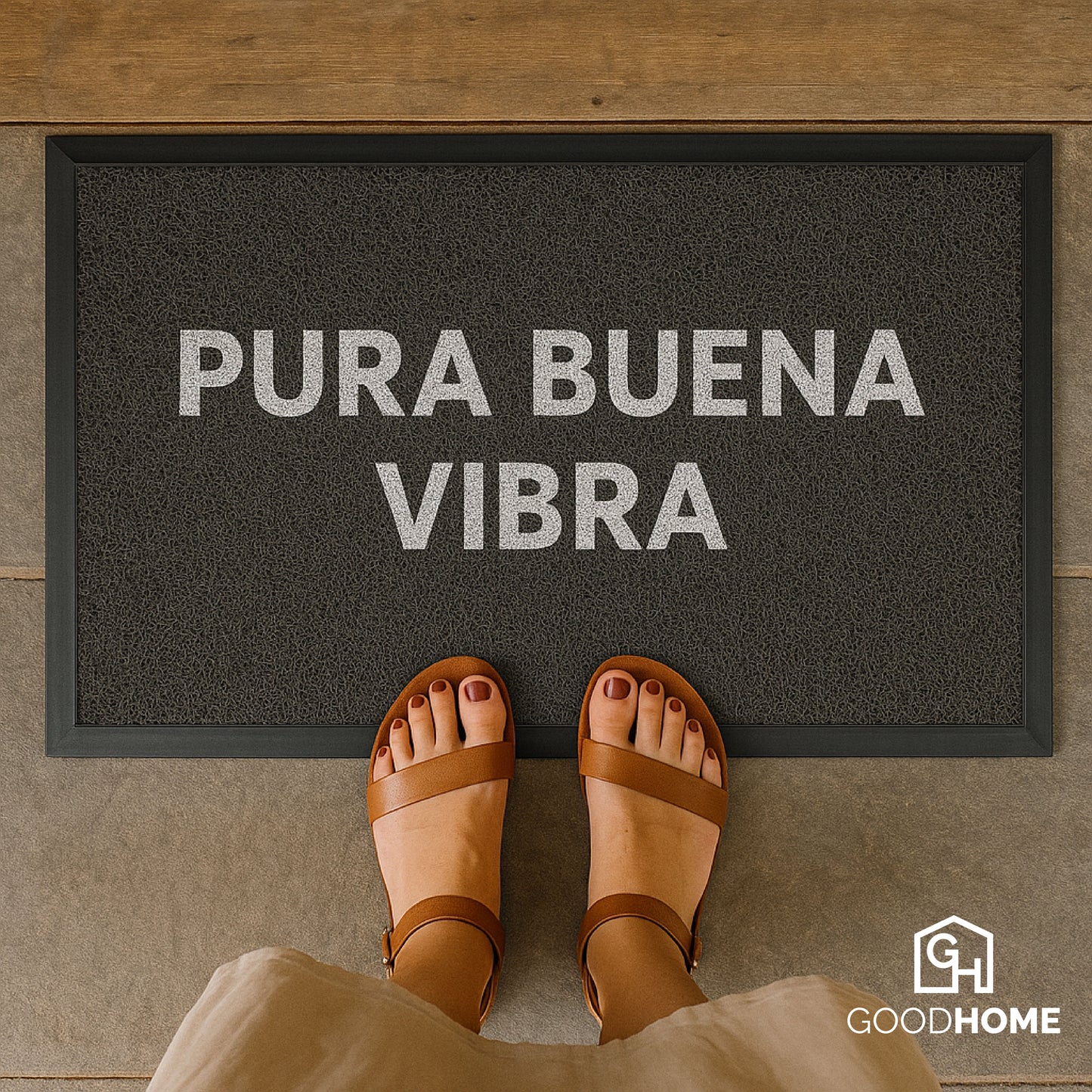 Tapete de bienvenida Buenas vibras 70x45cm