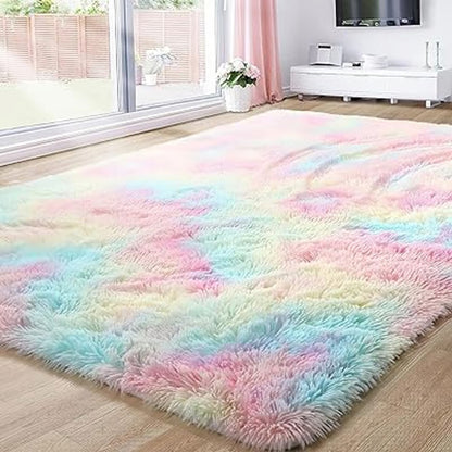 Alfombra de felpa de pelo largo para sala 2.0X1.50, decoración del hogar