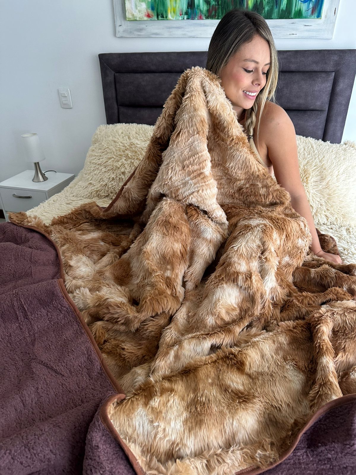 COBIJA PIEL DE CONEJO OVEJERA